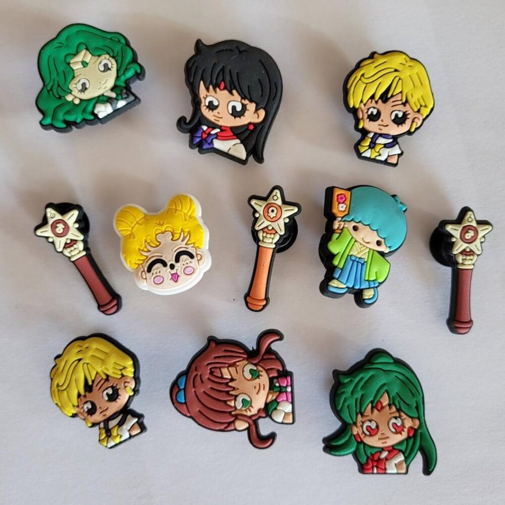 Set of Sailor Moon themed croc charms